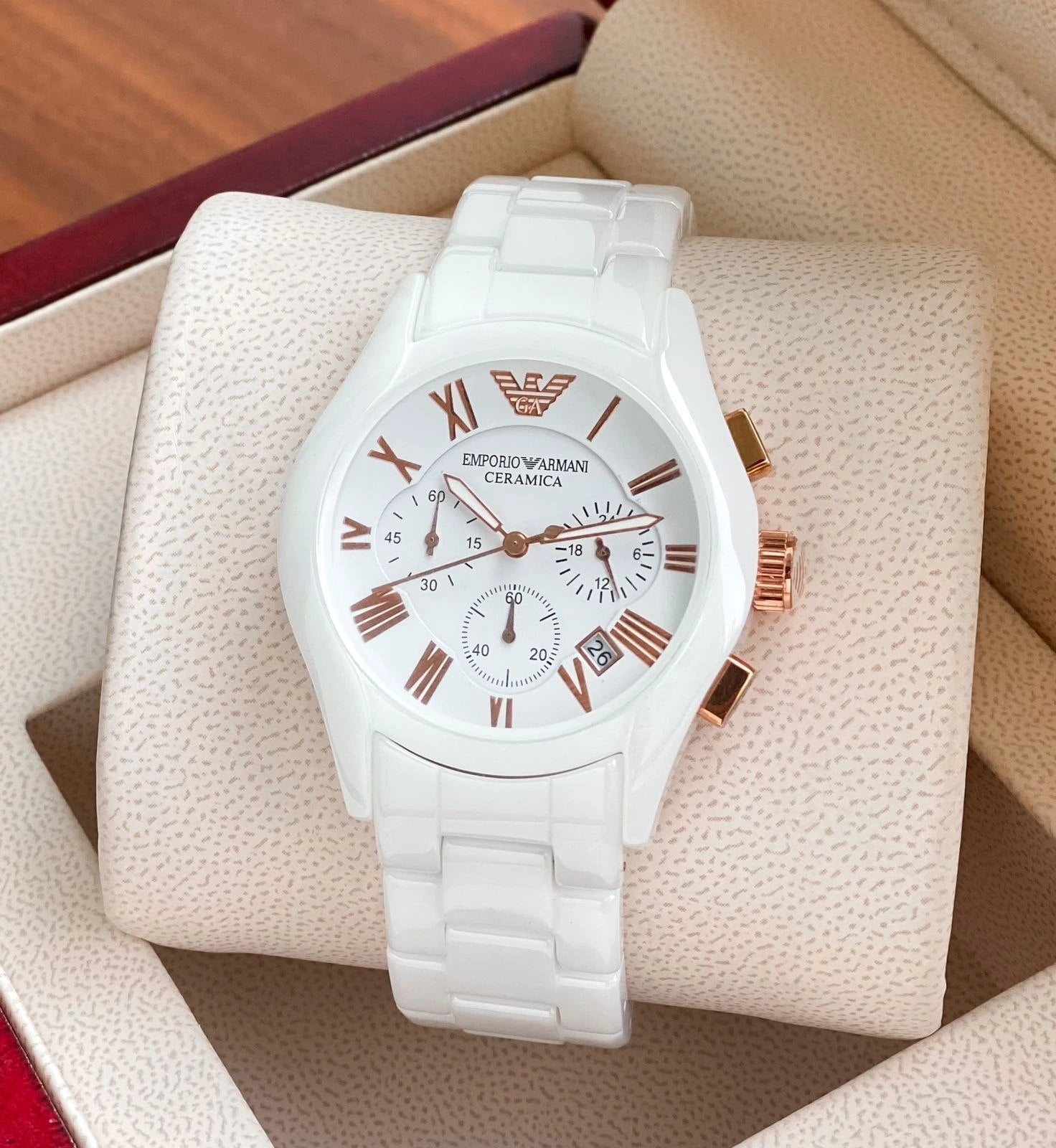 Stylish Emporio Armani chronograph watch for formal wear