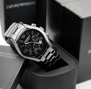 Emporio Armani Ceramica AR1410 black chronograph watch for men