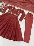designer silk anarkali gown