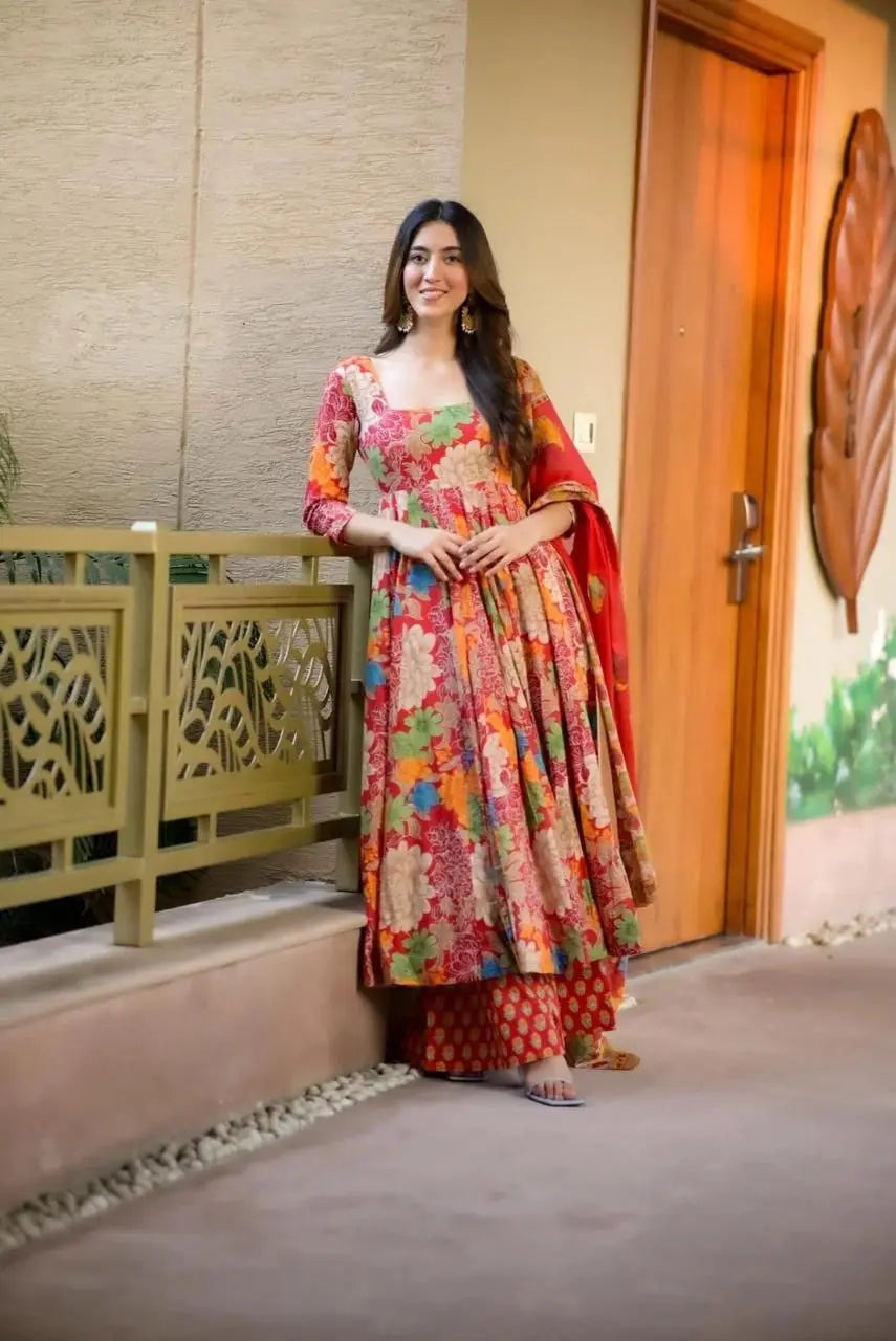 Floral printed wedding suit set
