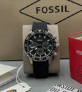 Fossil Bannon 42mm black dial wristwatch for men.