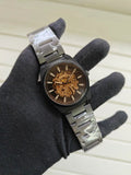 Fossil men automatic watch open heart dial front view