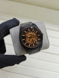 Fossil Everett open heart automatic watch for men black