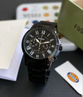 Fossil Grant black dial quartz watch for men