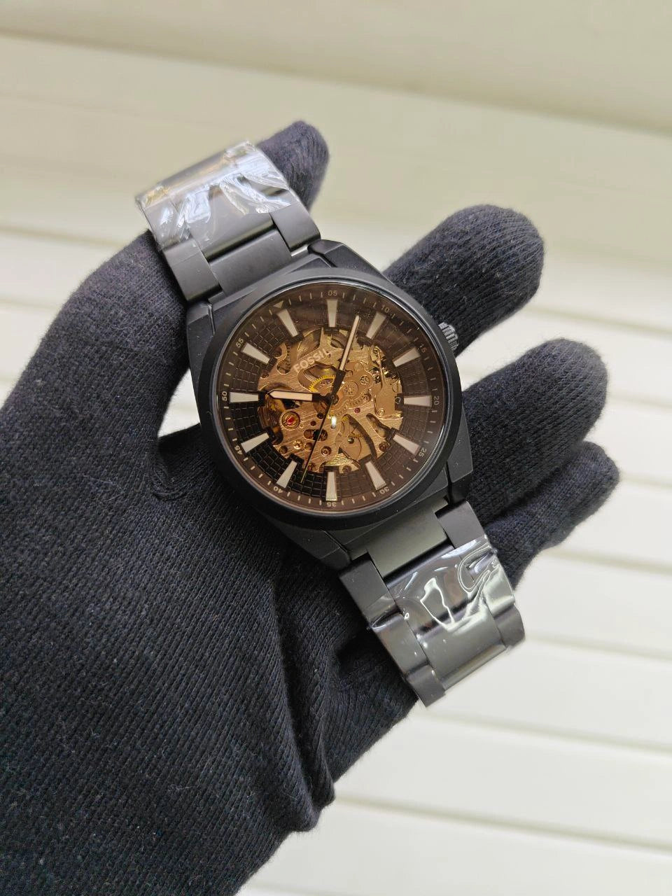 Fossil Everett open heart watch transparent dial