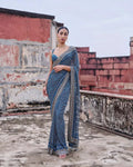 designer mirror work saree india