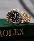 Gold black dual time automatic men watch

