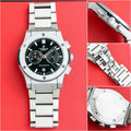 Grey stainless steel strap watch men