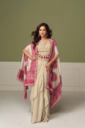 Gulkayra RUHI purple embroidered Chinon 3 piece set with digital printed dupatta