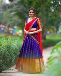 Detail of zari work on silk lehenga