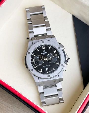 Hublot style grey matte chronograph watch for men