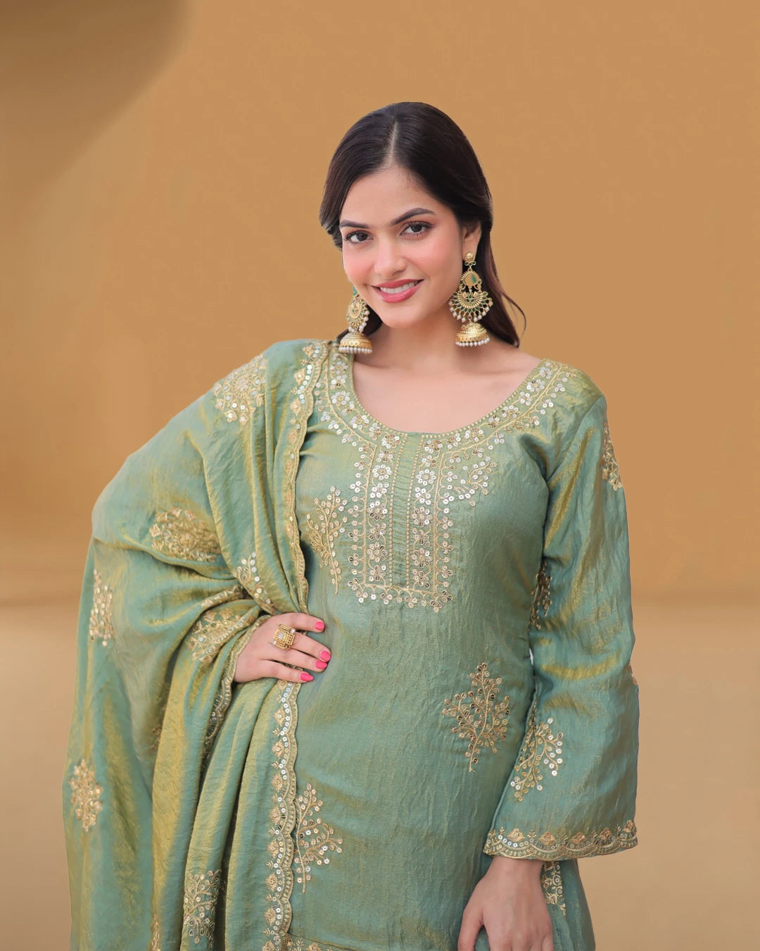 Traditional Indian sharara suit for wedding
