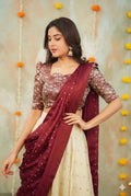 Designer chinnon silk lehenga set for wedding
