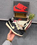 Premium black and sail Air Jordan Retro 1 Low sneakers