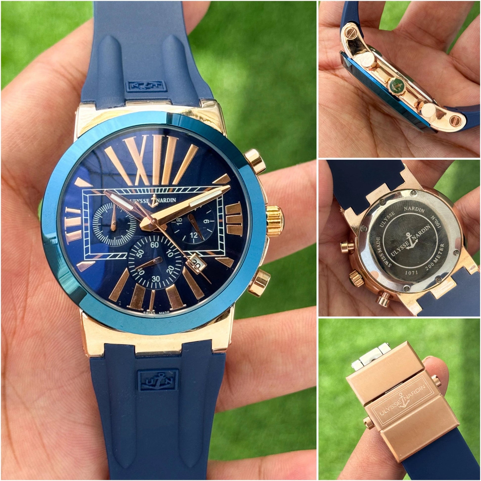 Luxury analog watch with working chronograph