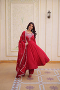 Mal Chanderi Anarkali gown with beads embroidery