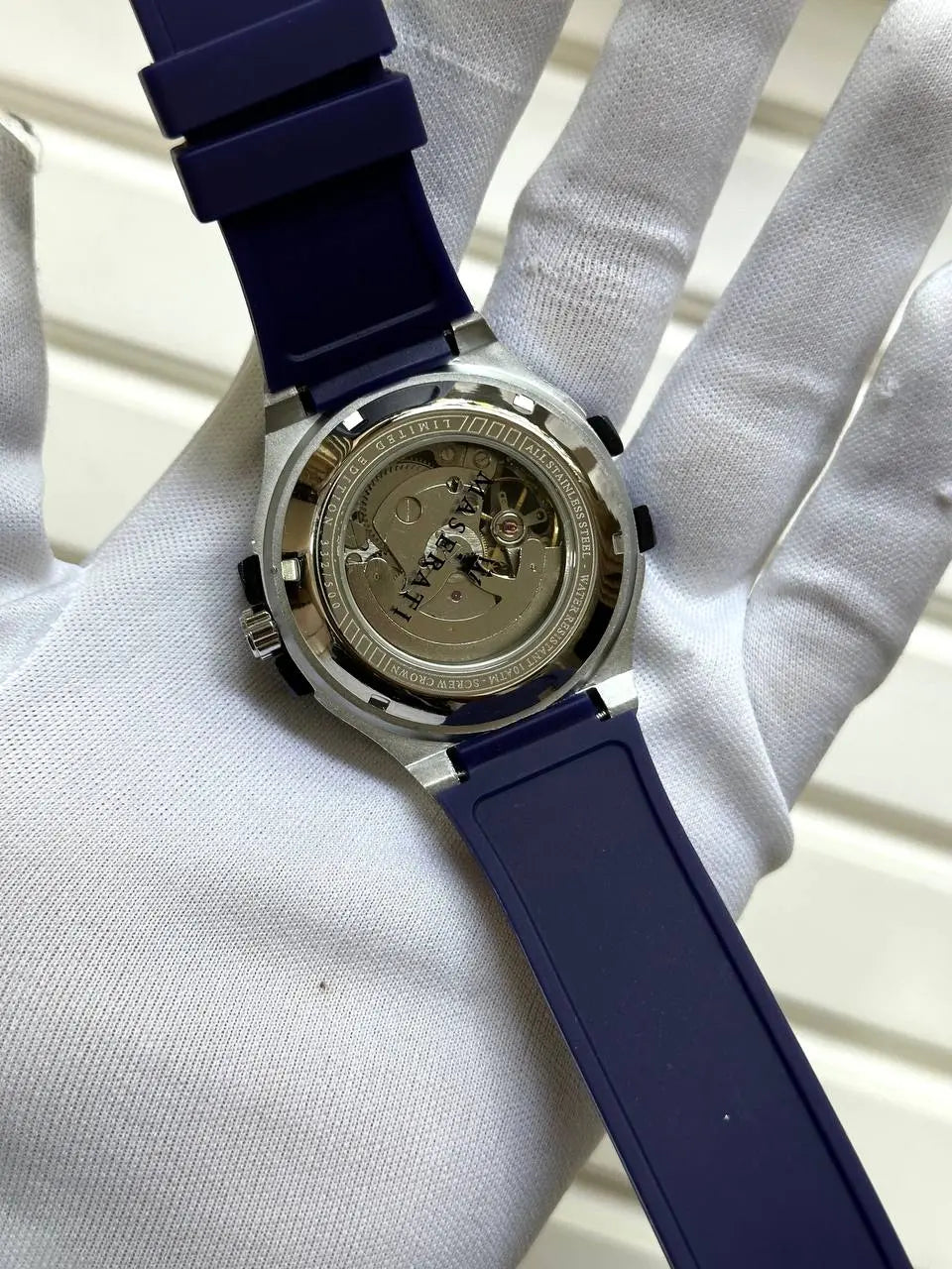 Navy blue silicon strap luxury watch
