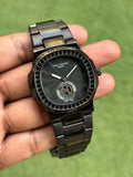 Stainless steel black men watch