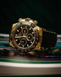 Black dial men’s watch with flex strap and sporty design