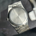 Blue dial men's watch with integrated bracelet design