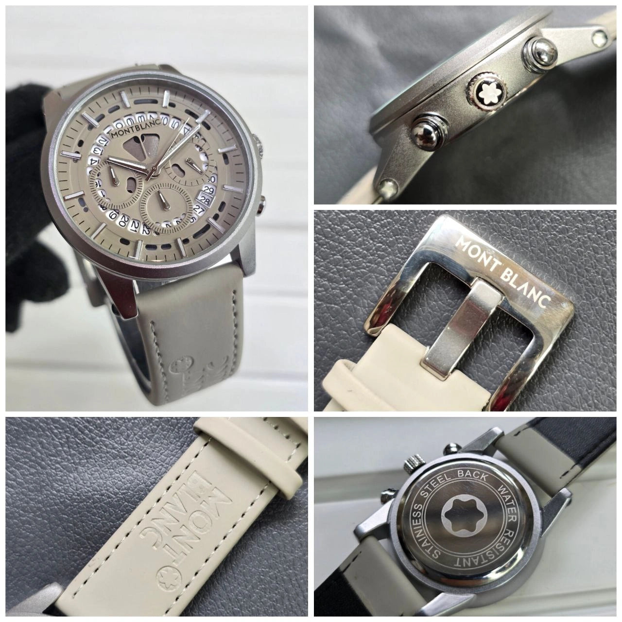 Men metal strap silver dial watch
