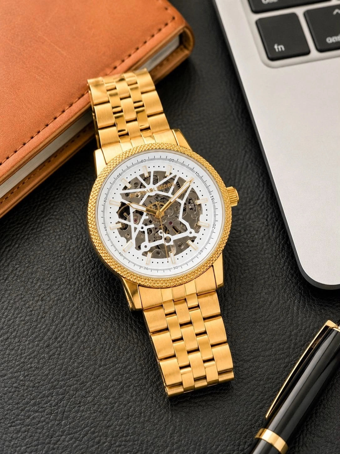 Gold-tone Michael Kors automatic watch front view