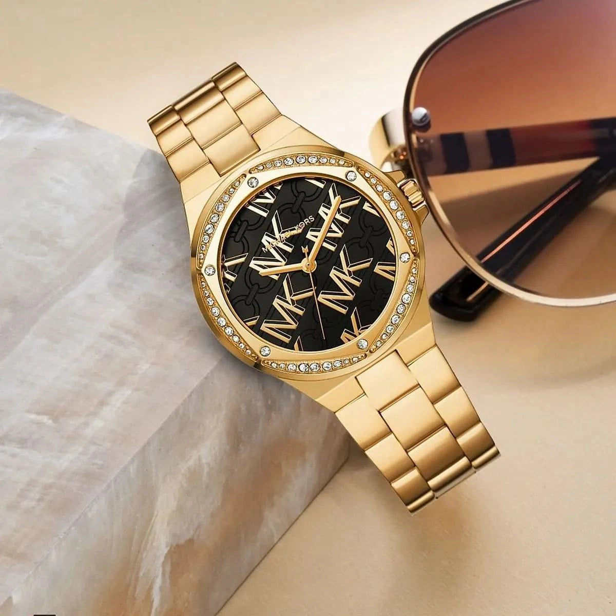 Michael Kors women’s black dial watch front view