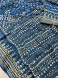 elegant women saree mirror work