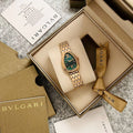 Mother of pearl green dial watch for women
