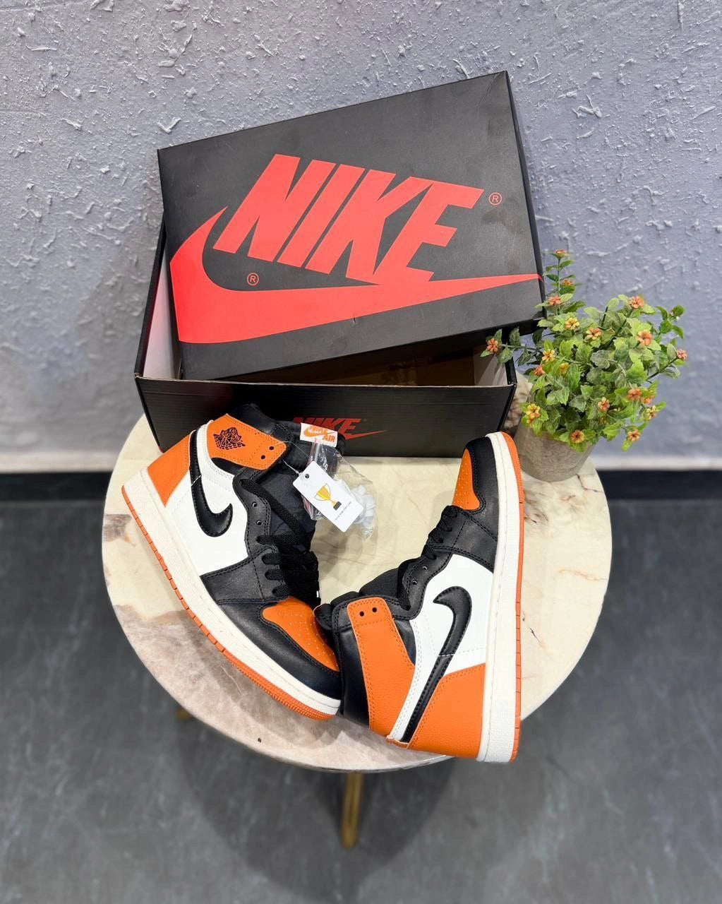 Nike Air Jordan Retro 1 High Hot Orange Sneakers with OG box