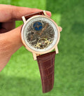 Open-back mechanical watch movement view