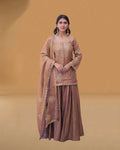 Party wear zari sequins embroidered sharara set with designer cutwork dupatta 2026 collection