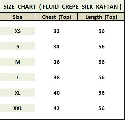 party wear dress women Size Chart