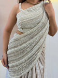 Party wear gold saree for women