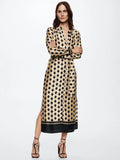 Women's Persian Silk Geometric Print Shirt Dress