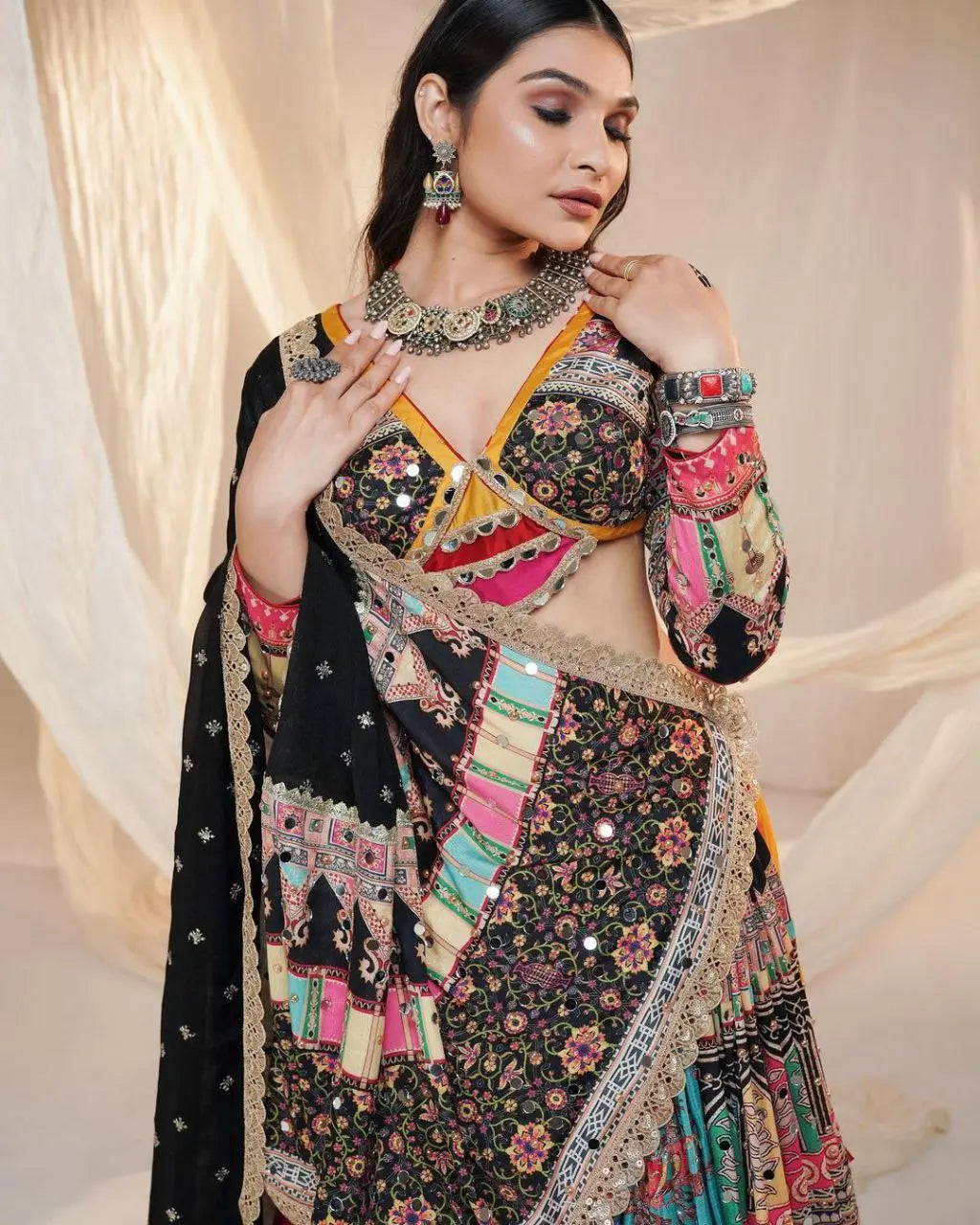 Stunning Lehenga Choli Set with Digital Print & Real Mirror Work NextBuy