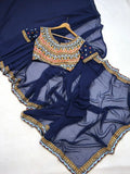 Ready to Wear Saree with Full-Stitched Embroidered Blouse NextBuy