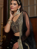 Black Net Sequins Designer Lehenga Choli NextBuy