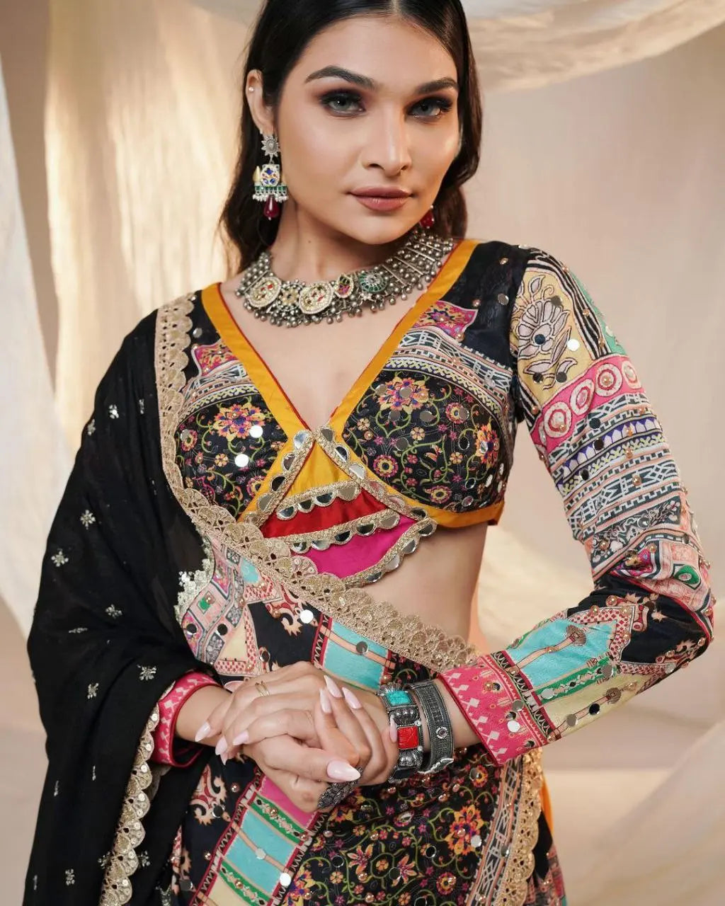 Stunning Lehenga Choli Set with Digital Print & Real Mirror Work NextBuy