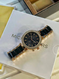 Michael Kors Luxury Black & Gold Stylish Girls Watch NextBuy