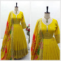 Elegant Designer Cinon Gown with Pant & Dupatta Set, perfect for special occasions