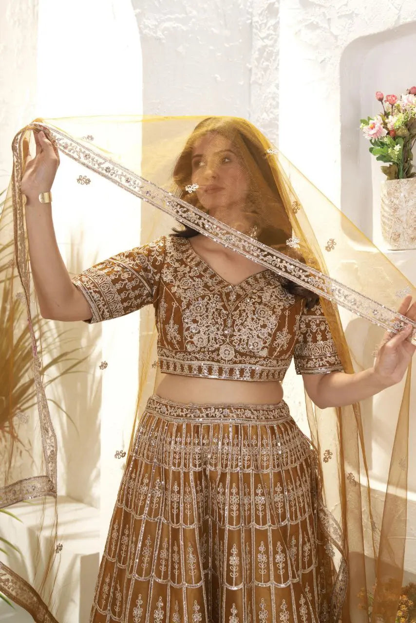 Designer Fashion Lehenga with Satin Inner and 5 Meter Flair