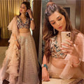 Elegant Kasturi Silk Lehnga with 3-Meter Flair and Organza Ruffle Dupatta
