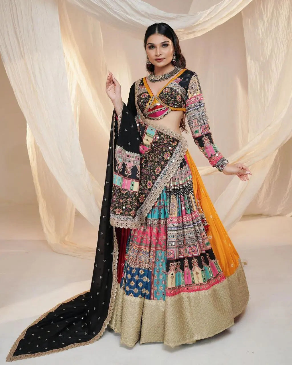 Stunning Lehenga Choli Set with Digital Print & Real Mirror Work NextBuy