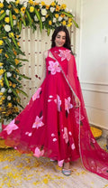 Digital Printed Organza Silk Anarkali Suit With Huge Flair NextBuy