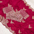 Vichitra Silk Embroidery Saree NextBuy
