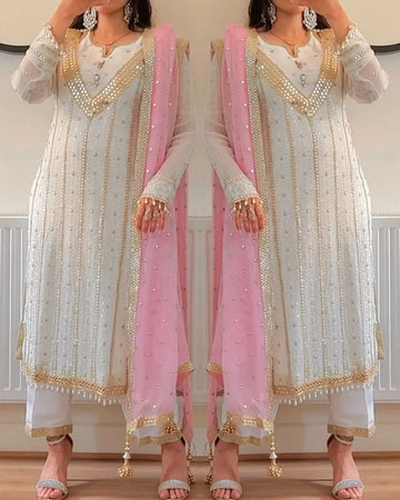 Summer Special Designer Party Wear Long Pakistani Suit - Fancy Embroidery & Sequence Work NextBuy