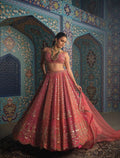 Pink embroidered lehenga set with dupatta