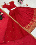 Fully Stitched Jacquard Lehenga Choli with Sequins Embroidery NextBuy