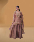 Premium designer Fendi Crush top sharara dupatta set KA-1229 with zari sequins embroidery and lace border dupatta